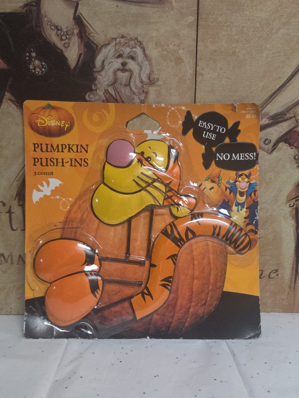 Disney Tigger Pumpkin Push-Ins - Orange, Yellow, Pink Accent Set